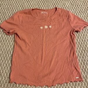 Hollister , size M , pink w flowers , full length t-shirt
